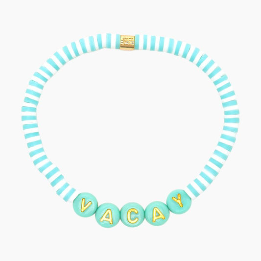 Pura Vida Bracelets Vacay Vinyl Disc Stretch Bracelet - Gold