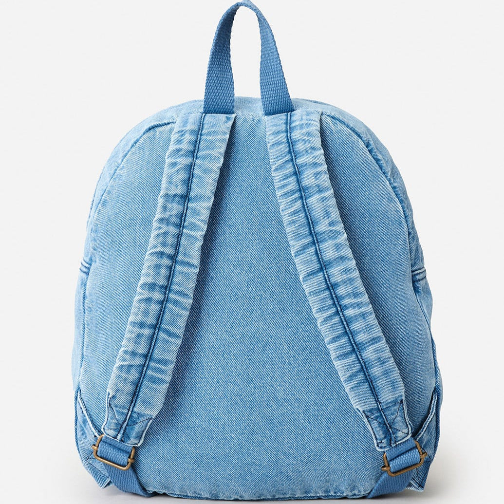Distressed Denim 10L Backpack - Mid Blue