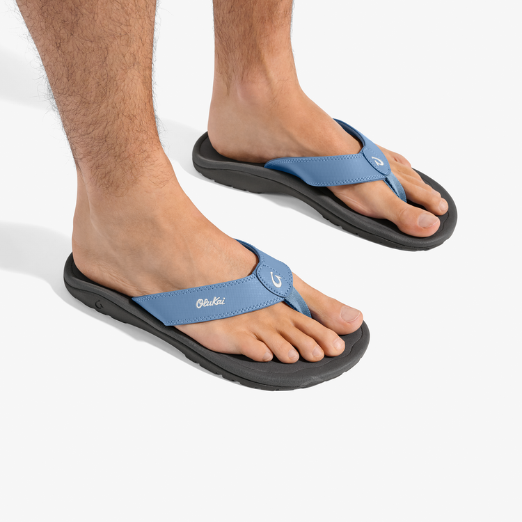 Olukai ‘Ohana Men's Beach Sandals - Blue Fog & Rock
