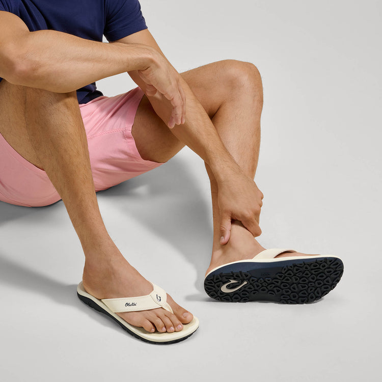 Olukai ‘Ohana Men's Beach Sandals - White Sand & Deepest Depths