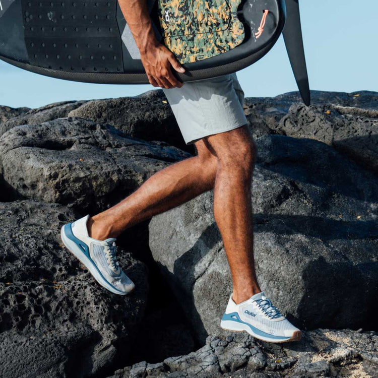 Olukai Ahi Men’s Performance Marine Shoe - Blue Pearl & White Sand