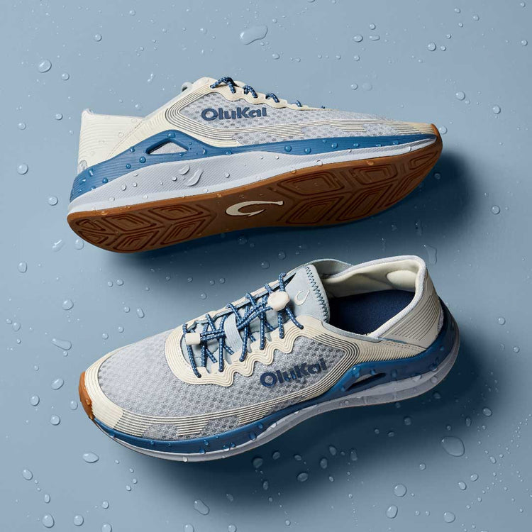 Olukai Ahi Men’s Performance Marine Shoe - Blue Pearl & White Sand