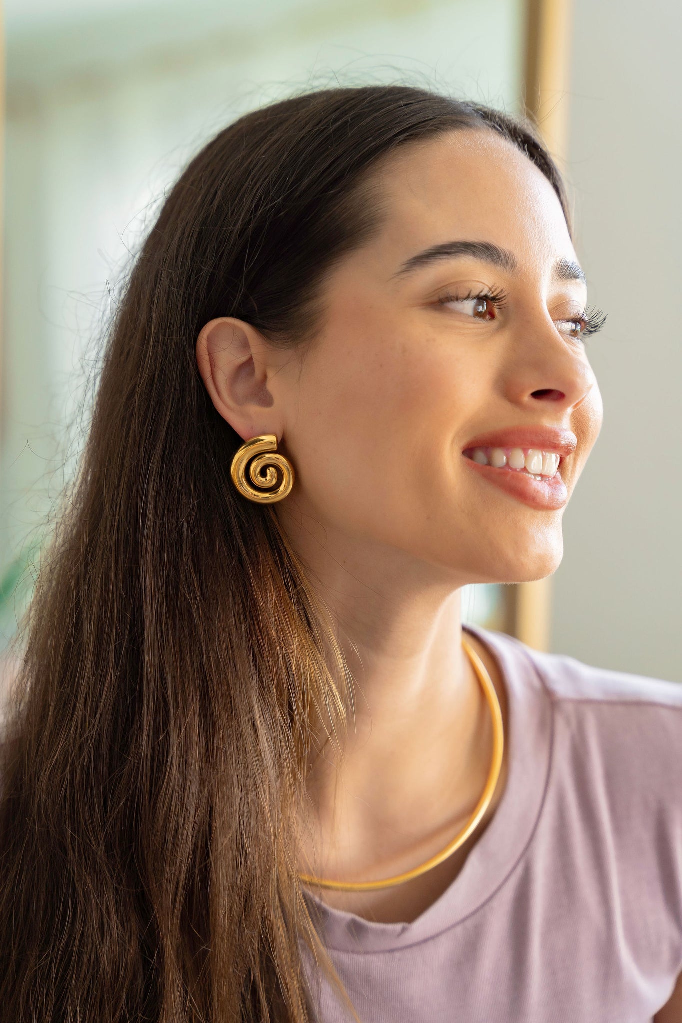 Salty Cali Nautilus Studs - Gold
