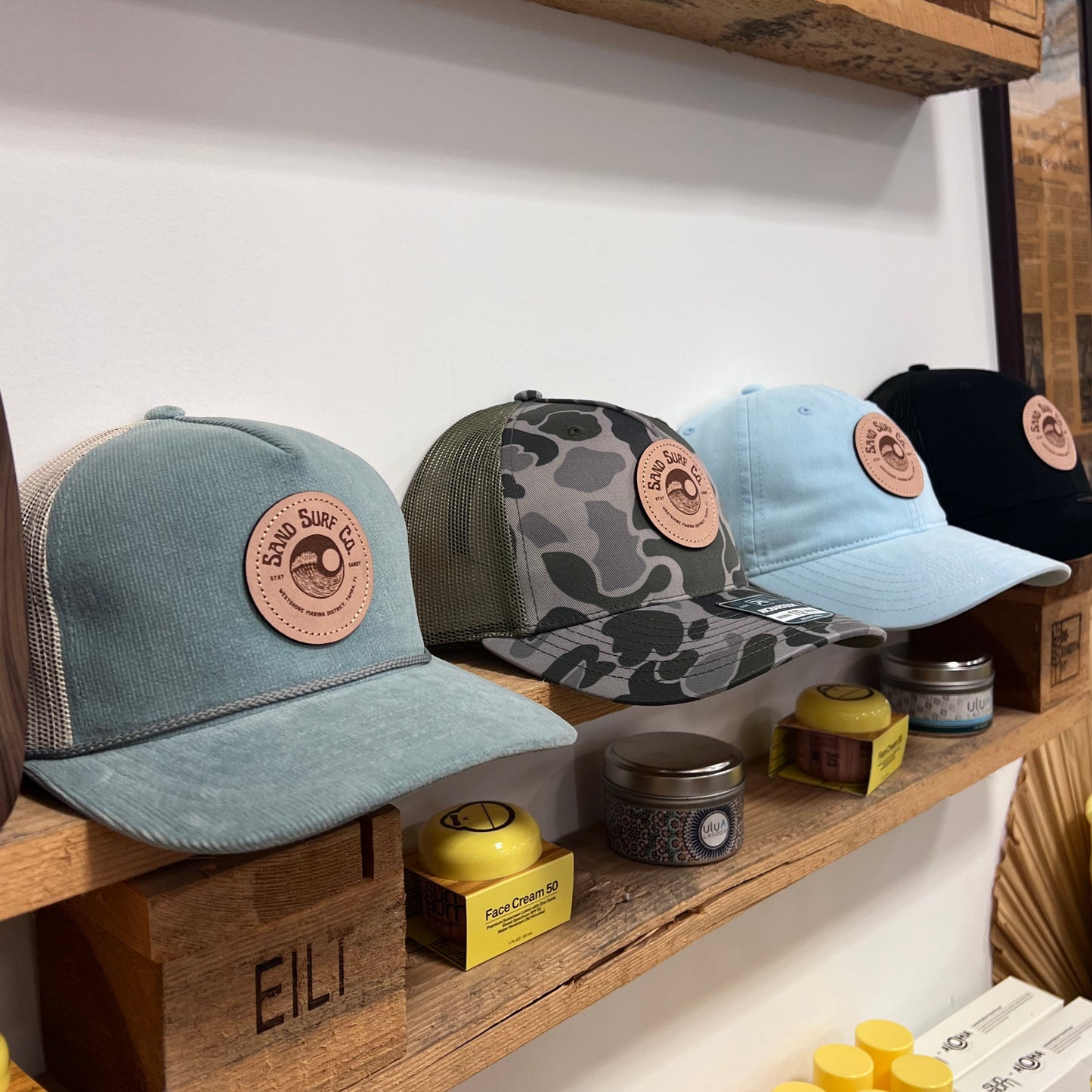 Sand Surf Co. Richardson Yin Yang Leather Patch Logo Corduroy Hat - Blue