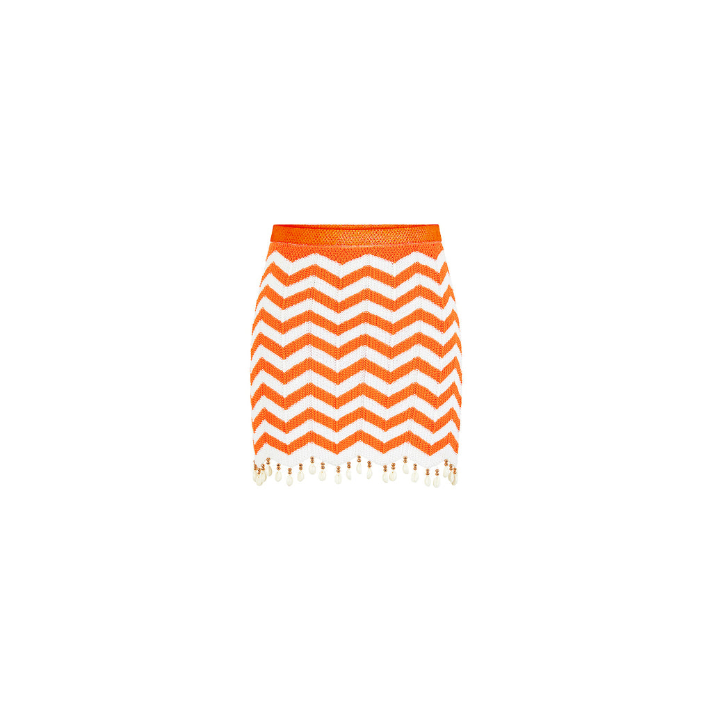 Kulani Kinis Chevron Knit Mini Skirt - Dreamsicle (Golden Daze Collection)