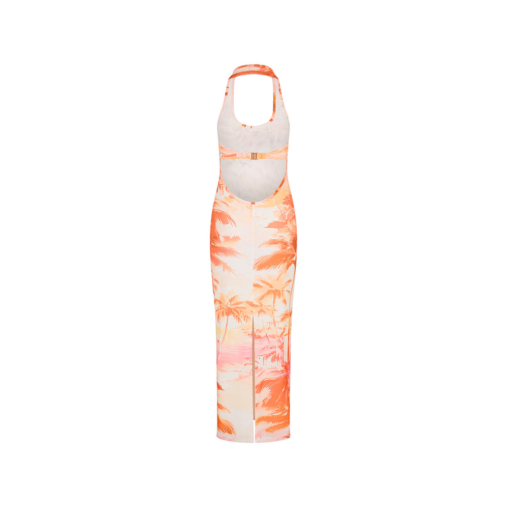 Kulani Kinis Halter Mesh Maxi Dress - Wild Skies (Mermaid Moon Collection)