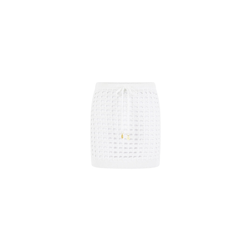 Kulani Kinis Crochet Mini Skirt - Ivory (Golden Daze Collection)