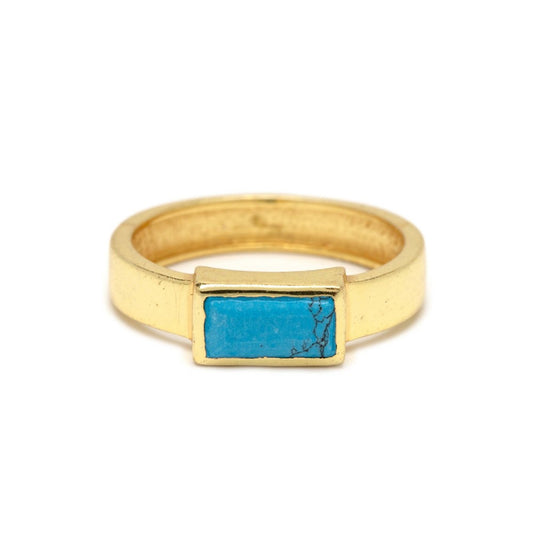 Pura Vida Tulum Turquoise Ring - Gold