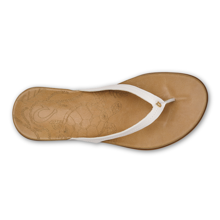 Olukai Honu Women's Beach Sandal - Bright White & Golden Sand