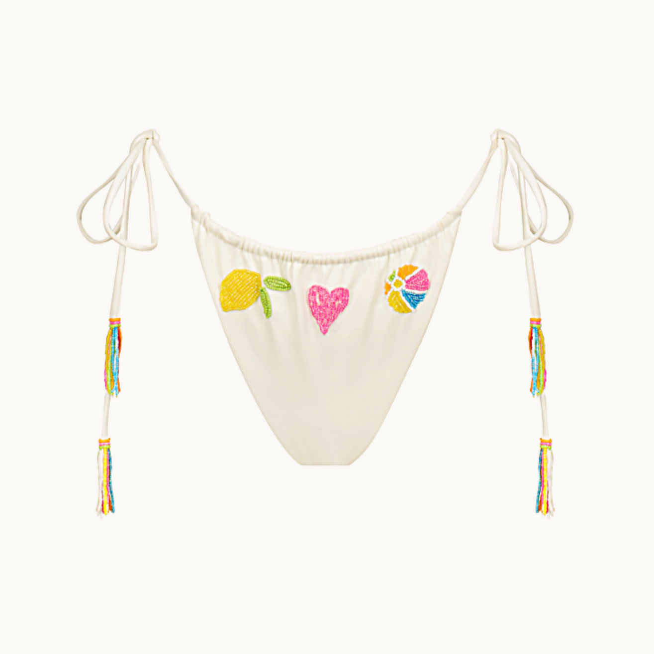 Cleonie Beaded Tie Side Bikini Bottom - Gelato
