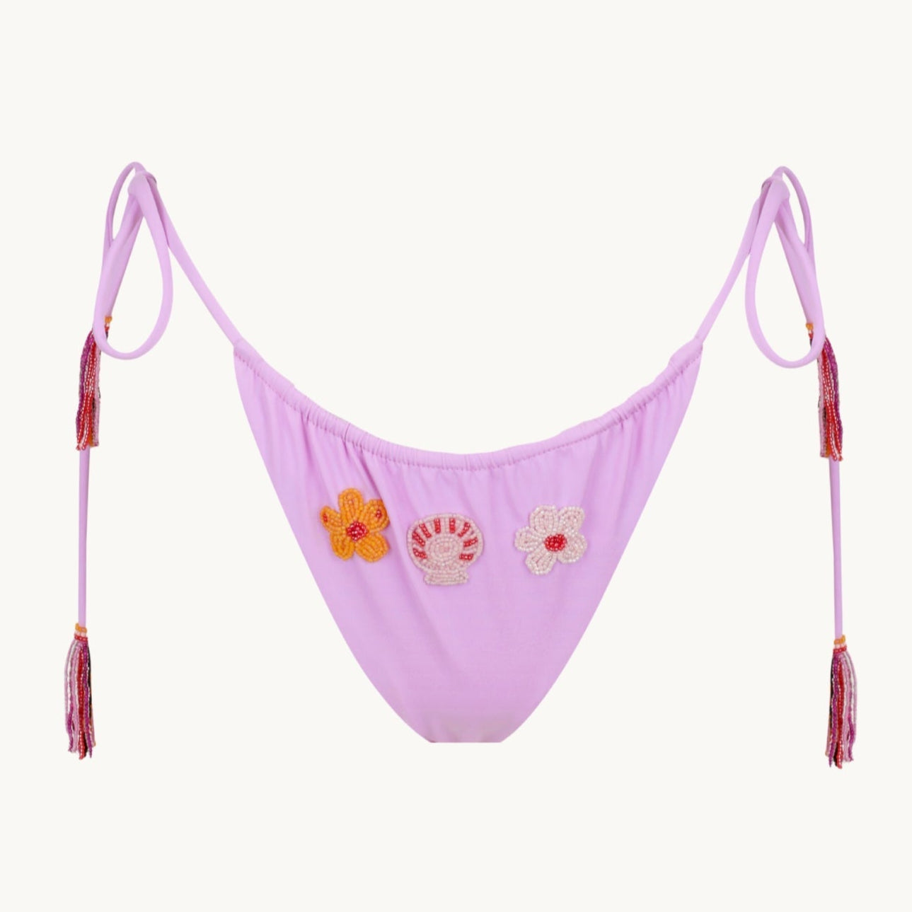 Cleonie Beaded Tie Side Bikini Bottom - Under The Sea