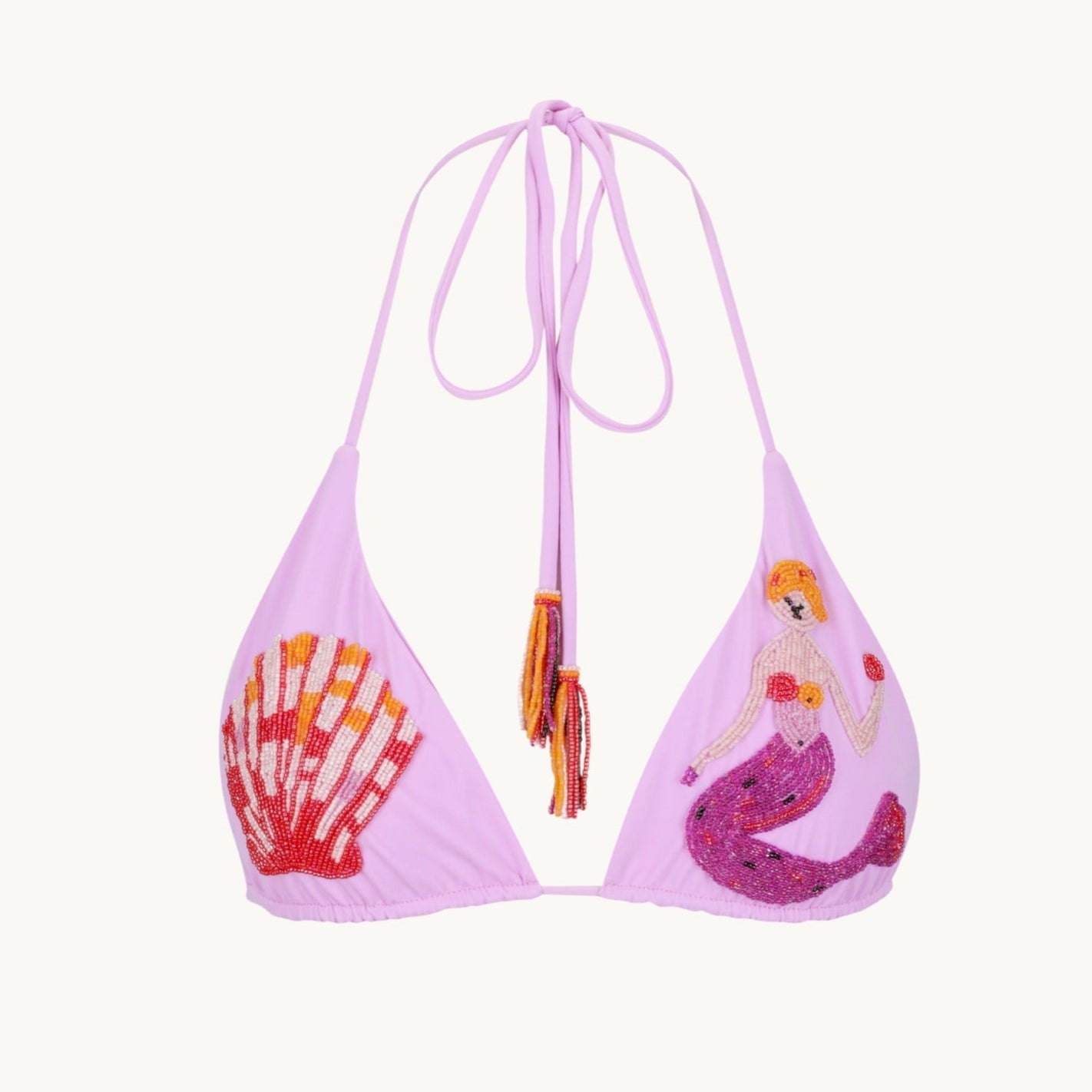 Cleonie Beaded Triangle Bikini Top - Under The Sea