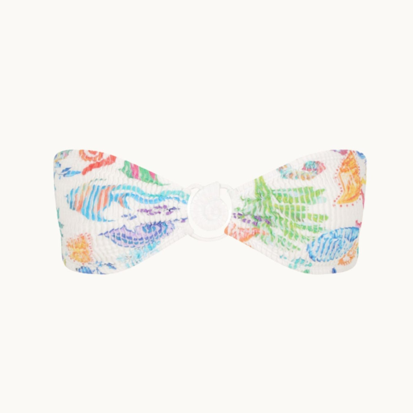 Cleonie Lychee Strapless Bandeau Bikini Top - Reef