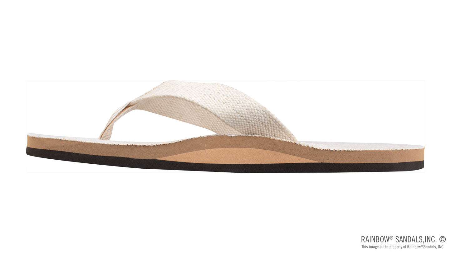 Rainbow Sandals Single Layer Hemp Top and Strap with Arch Support Sandal (Womens) - Natural