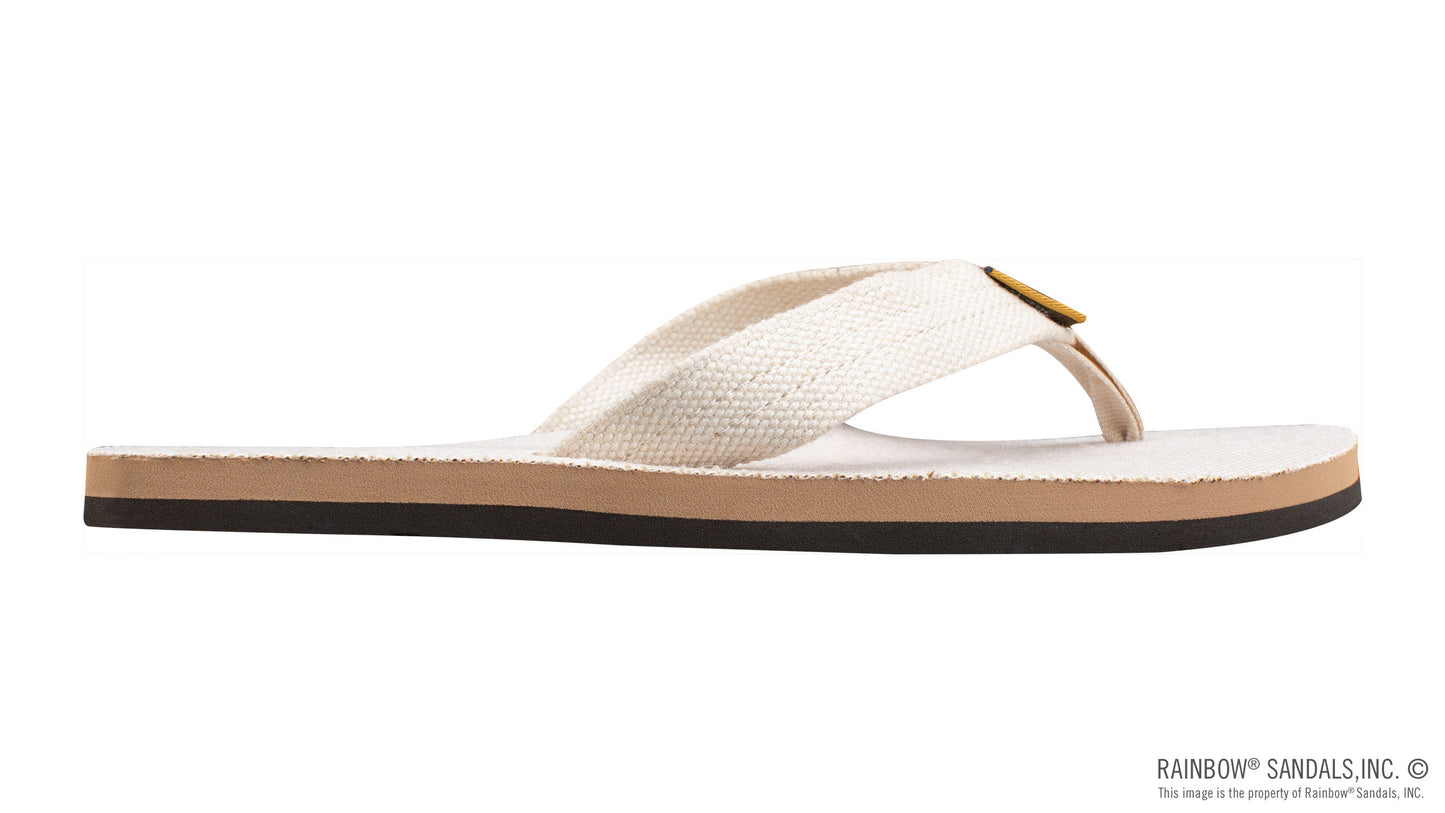 Rainbow Sandals Single Layer Hemp Top and Strap with Arch Support Sandal (Womens) - Natural