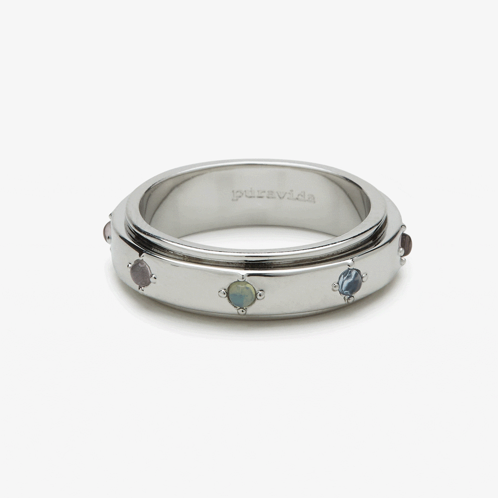 Pura Vida Mental Health Awareness Fidget Ring - Silver