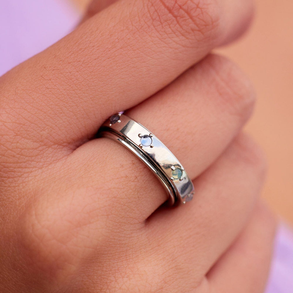 Pura Vida Mental Health Awareness Fidget Ring - Silver