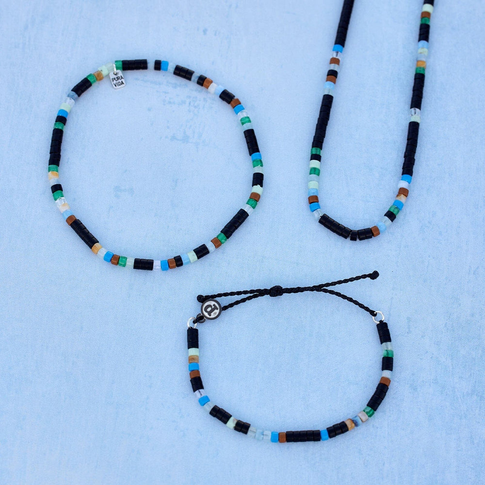 Pura Vida Bracelets Mens Mixed Seed Bead Cord Bracelet