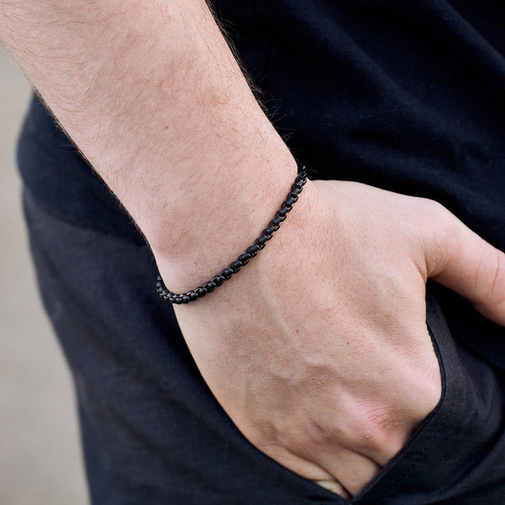Pura Vida Bracelets Mens Carabiner Clasp Chain Bracelet - Black