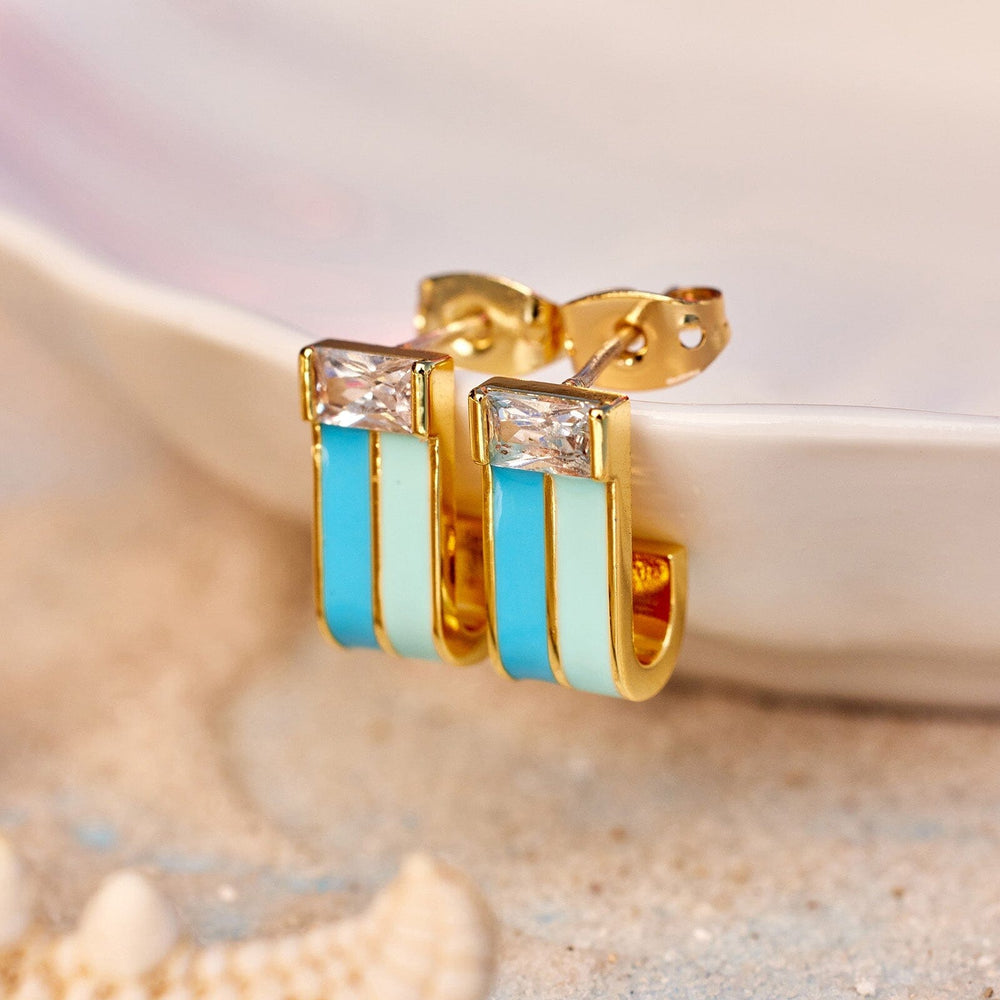 Pura Vida Bracelets Meridian Huggie Earrings - Gold