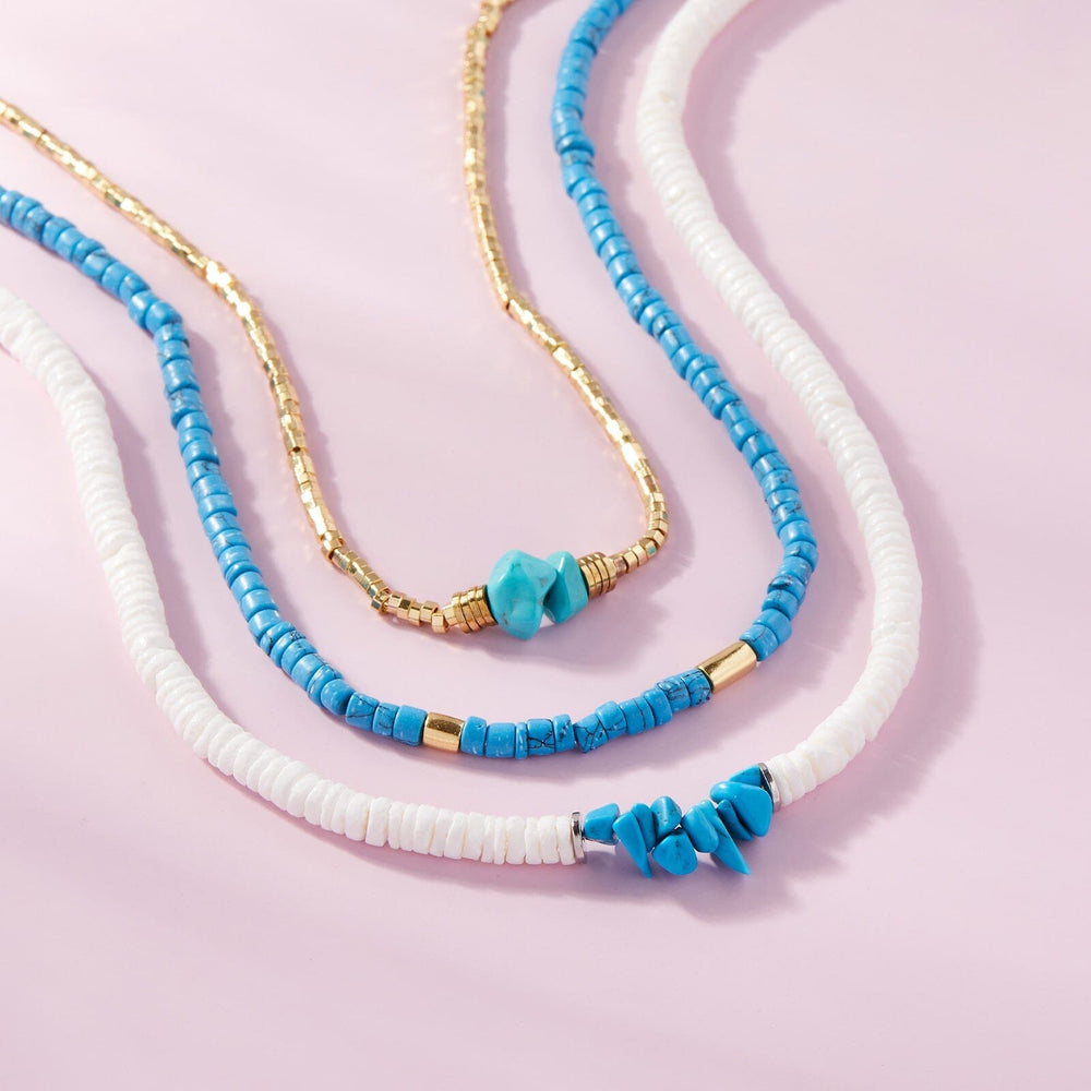 Pura Vida Bracelets Puka Shell & Turquoise Chip Choker Necklace