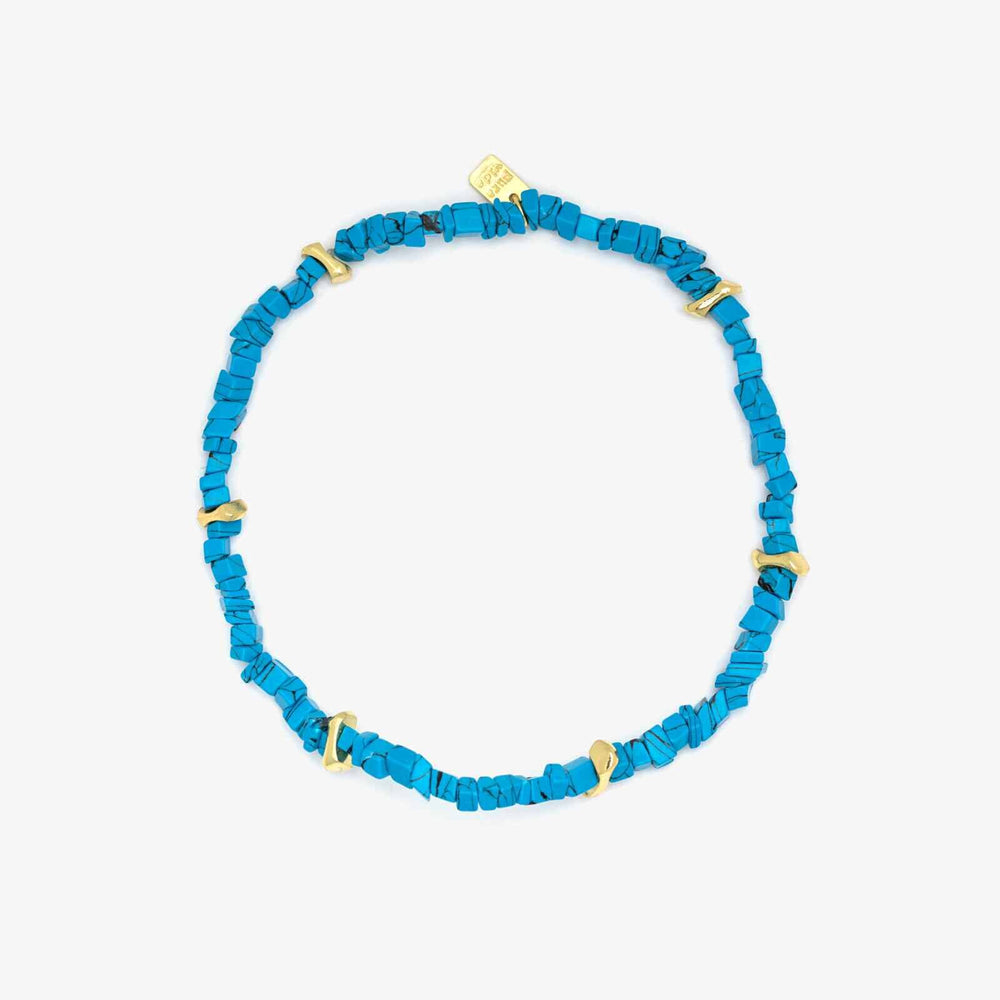 Pura Vida Turquoise Chip Stretch Anklet