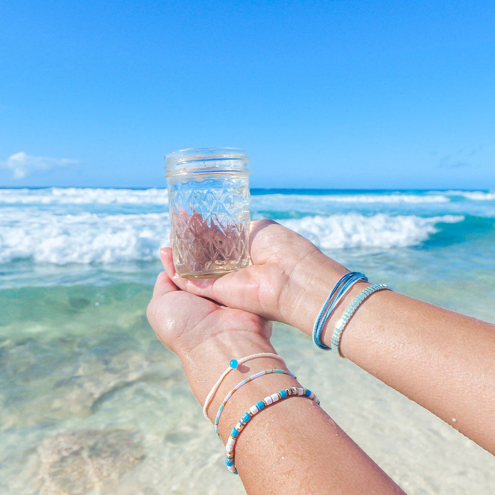 Pura Vida Bracelets World Water Day Mixed Seed Stretch Bracelet - Gold