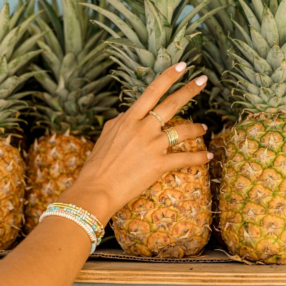Pura Vida Ombre Rainbow Bead Stretch Ring