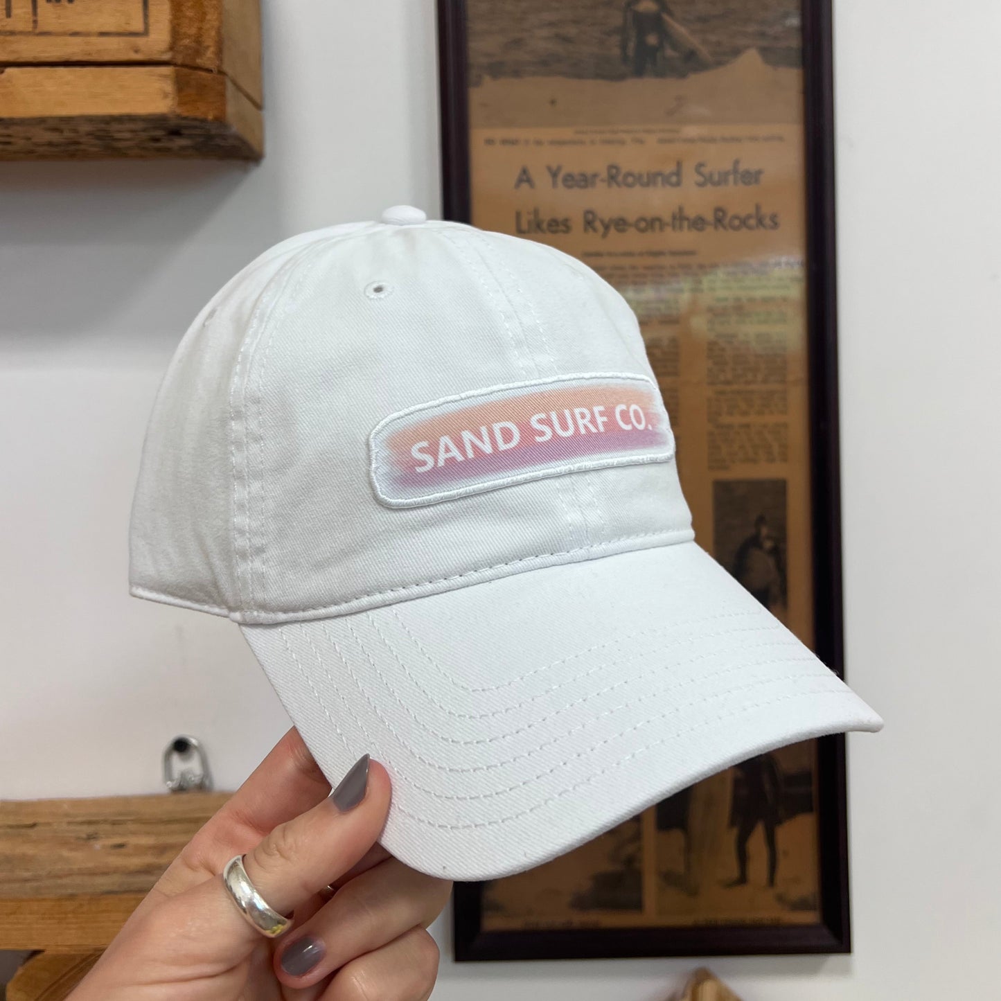 Sand Surf Co. Richardson Premium Logo Dad Hat - White