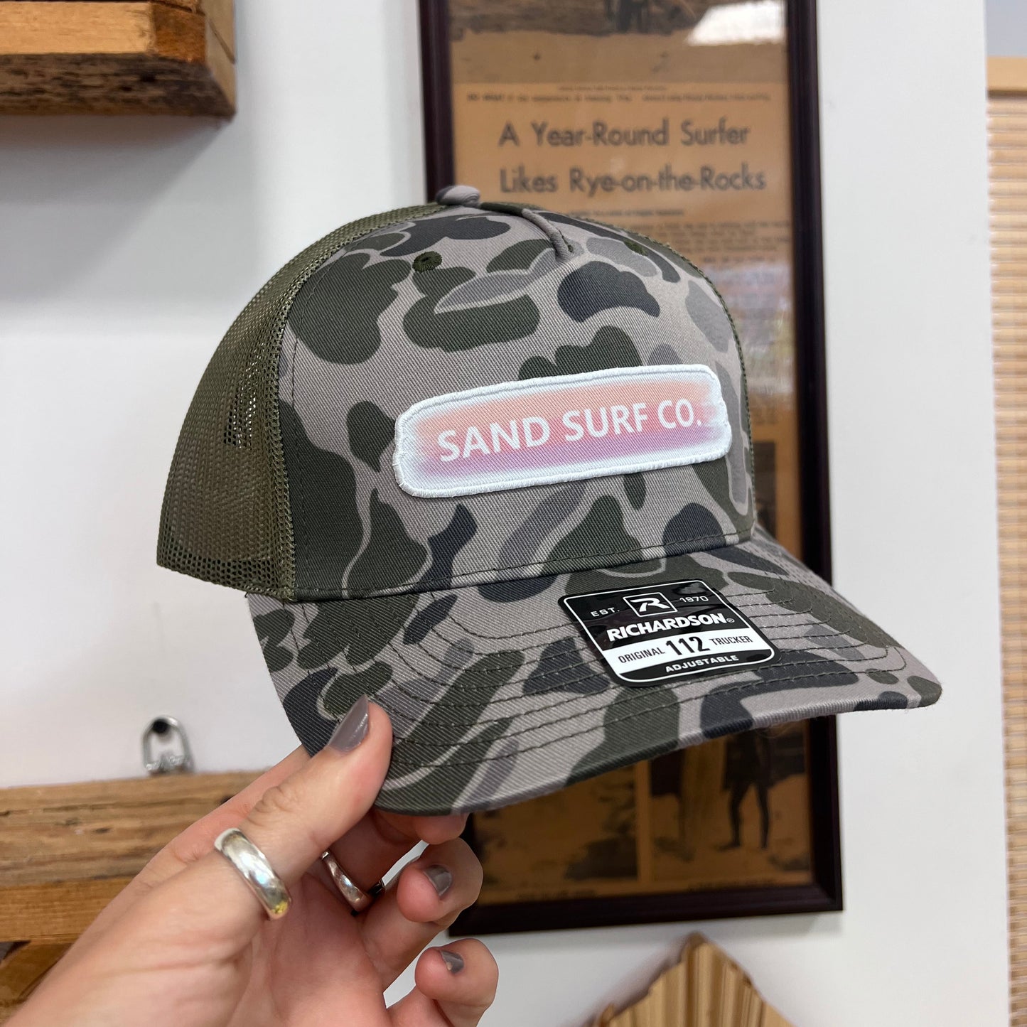 Sand Surf Co. Richardson Sunset Patch Trucker Hat - Camo