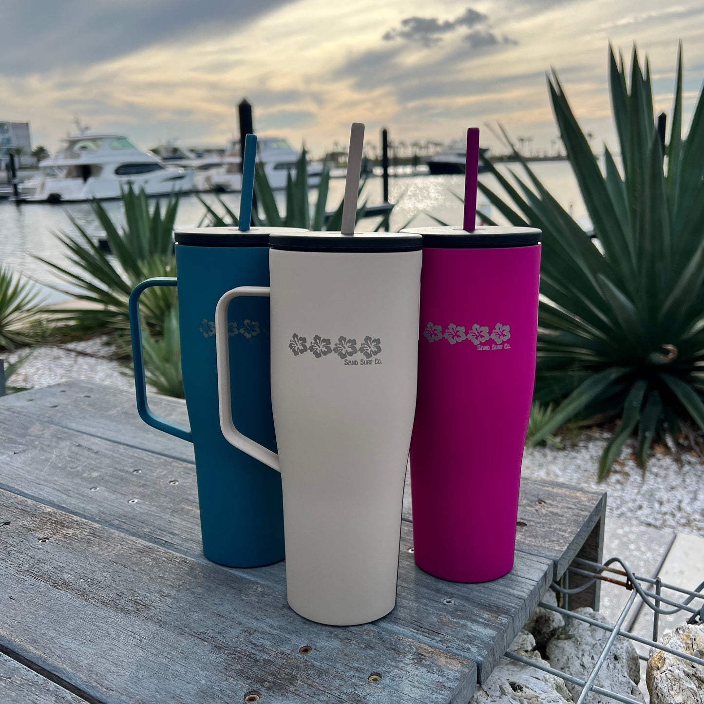 Sand Surf Co. Corkcicle Hibiscus Dreams XL Cold Cup - Berry Punch