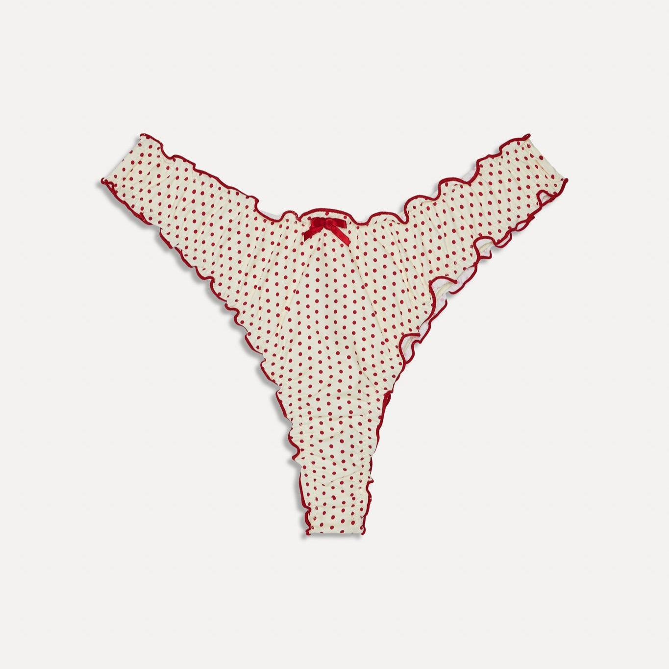 Frankies Bikinis x BELLA HADID Dalton Micro Bikini Bottom - Strawberry Polka Dot