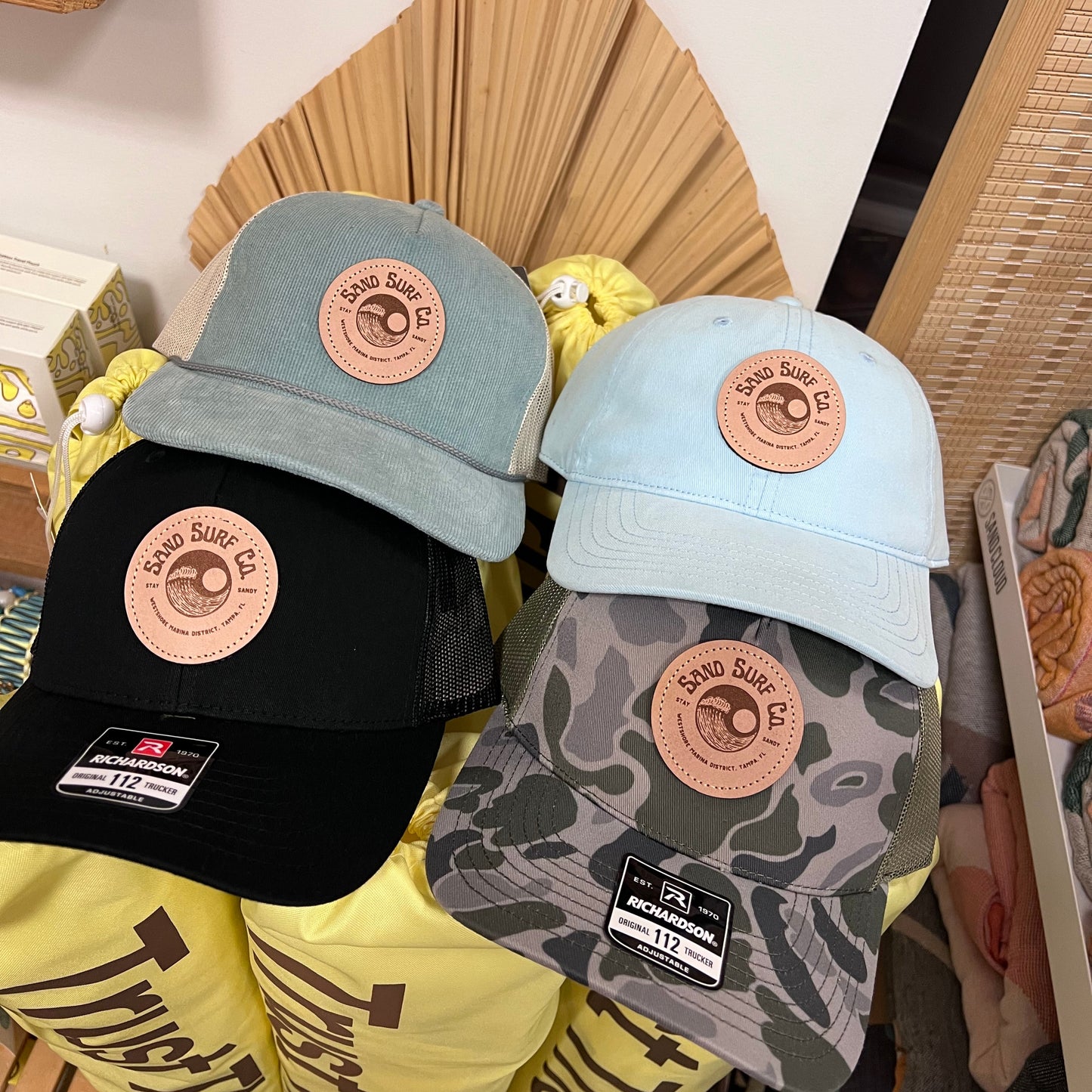 Sand Surf Co. Richardson Yin Yang Leather Patch Logo Corduroy Hat - Blue