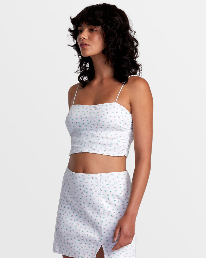 RVCA Lexi Pointelle Bandeau Tank Top - Whisper White