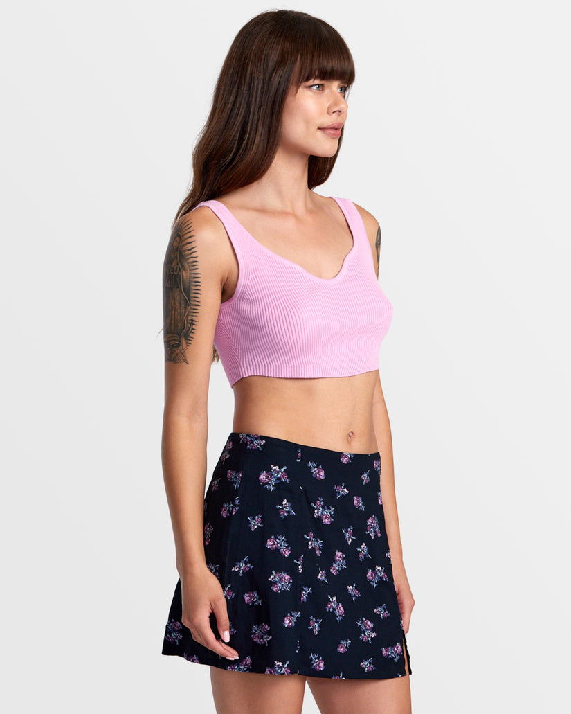 RVCA Roundabout Sweater Tank V-Neck Sweater - Pastel Lavender