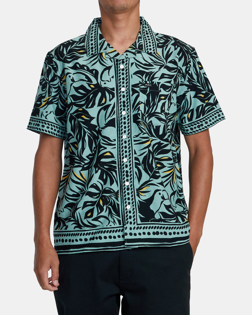 RVCA Resort Short Sleeve Button Up - Granite Green