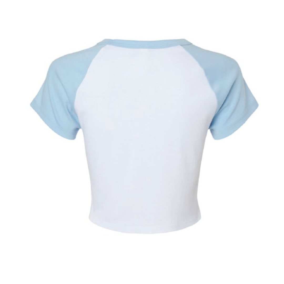Sand Surf Co. Bella Canvas Hibiscus Dreams Crop Top - Baby Blue