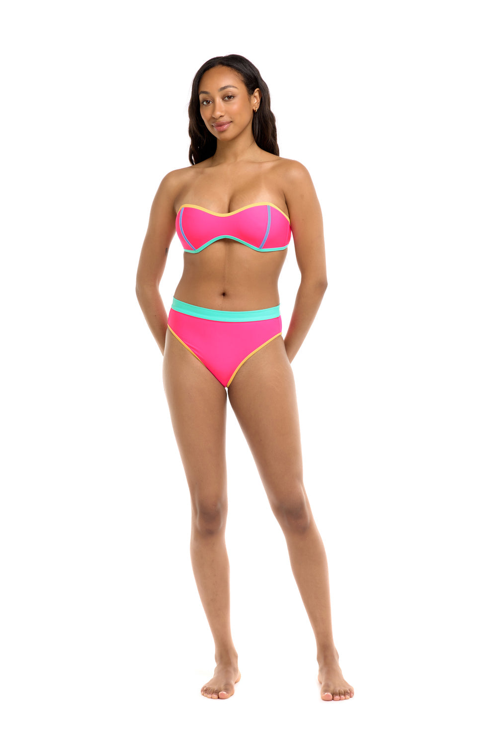 Body Glove Vibration Tainted Love Retro Bandeau Bikini Top - Bubble Gum