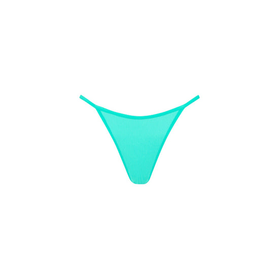 Kulani Kinis Tanning Thong Bikini Bottom - Aqua Ribbed (Lexi Hidalgo X Kulani Kinis)