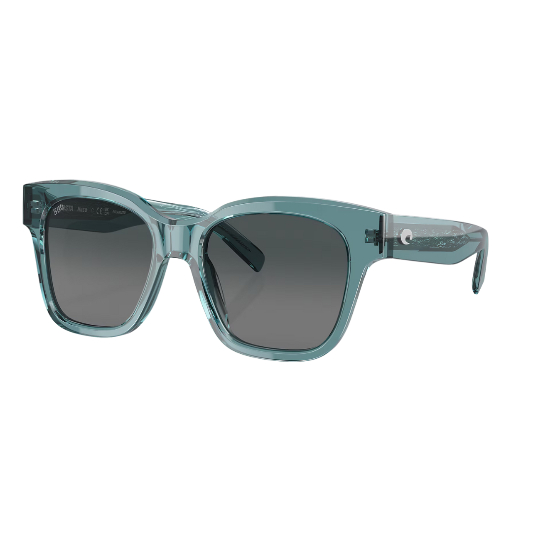Costa Nusa Sunglass - Deep Crystal Aquamarine with Gray Gradient Polarized Glass