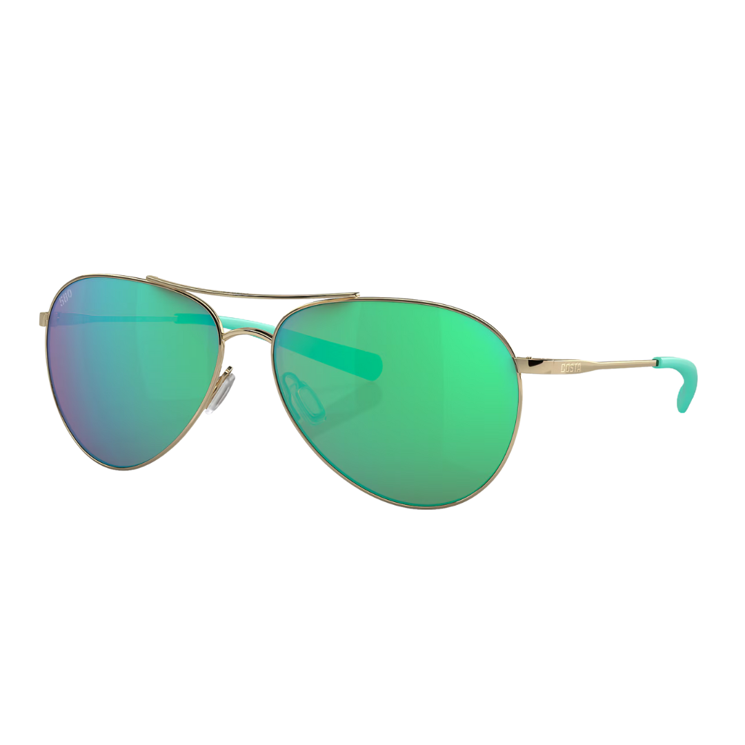 Costa Piper Sunglass - Shiny Gold with Green Mirror Polarized Glass