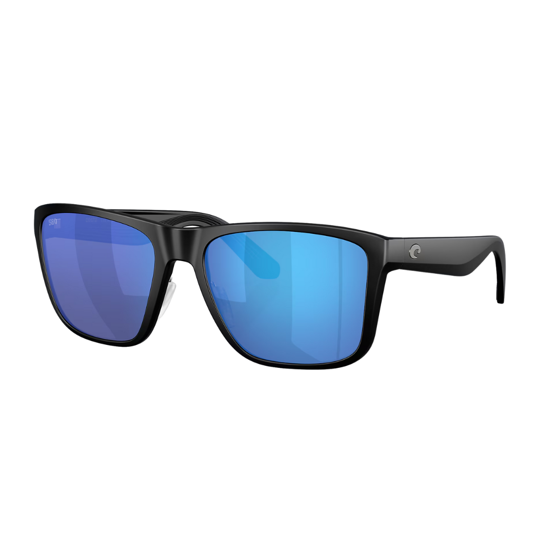 Costa Los Alijos Sunglass - Matte Black with Blue Mirror Lens