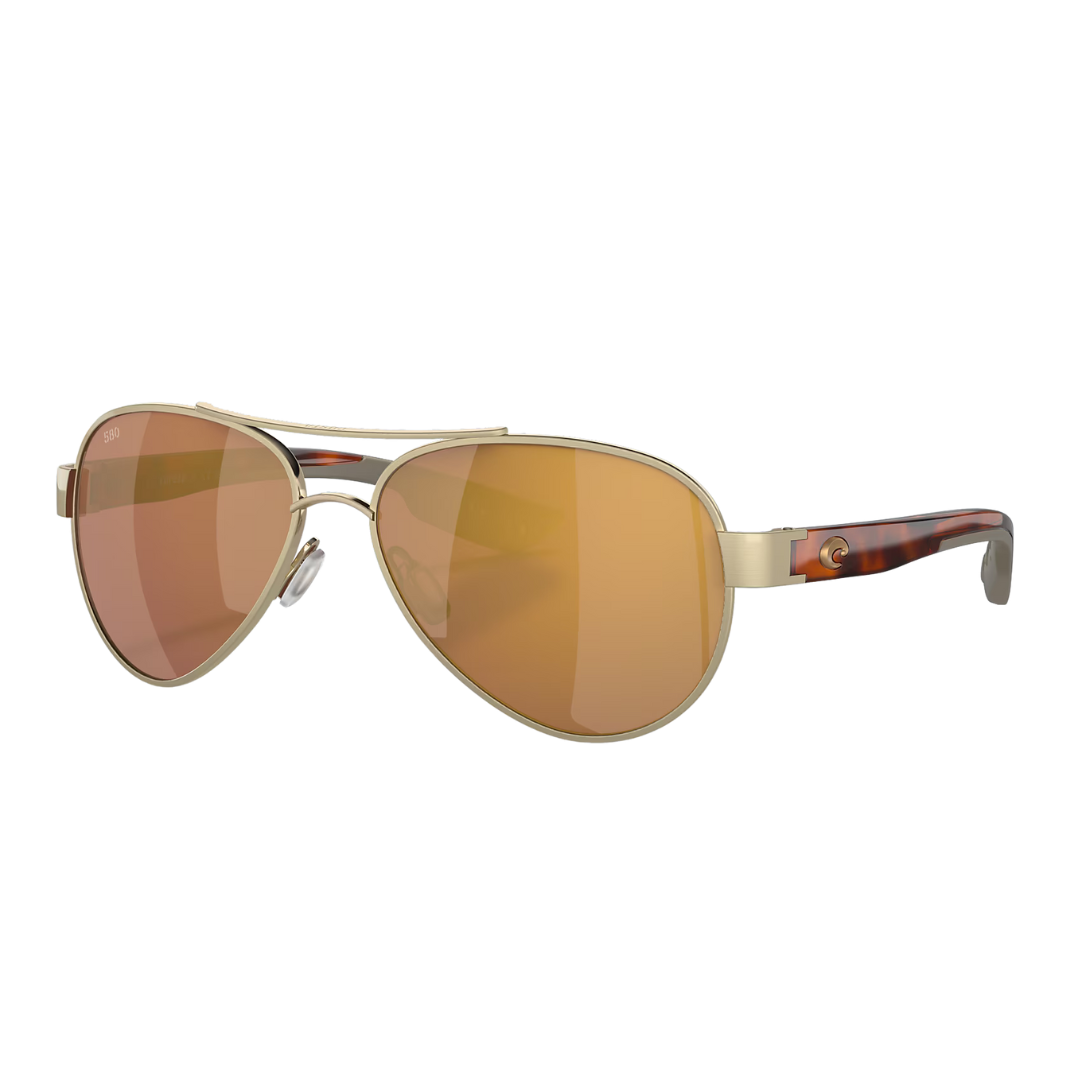 Costa Loreto Sunglass - Brushed Gold with Gold Mirror Polarized Glass