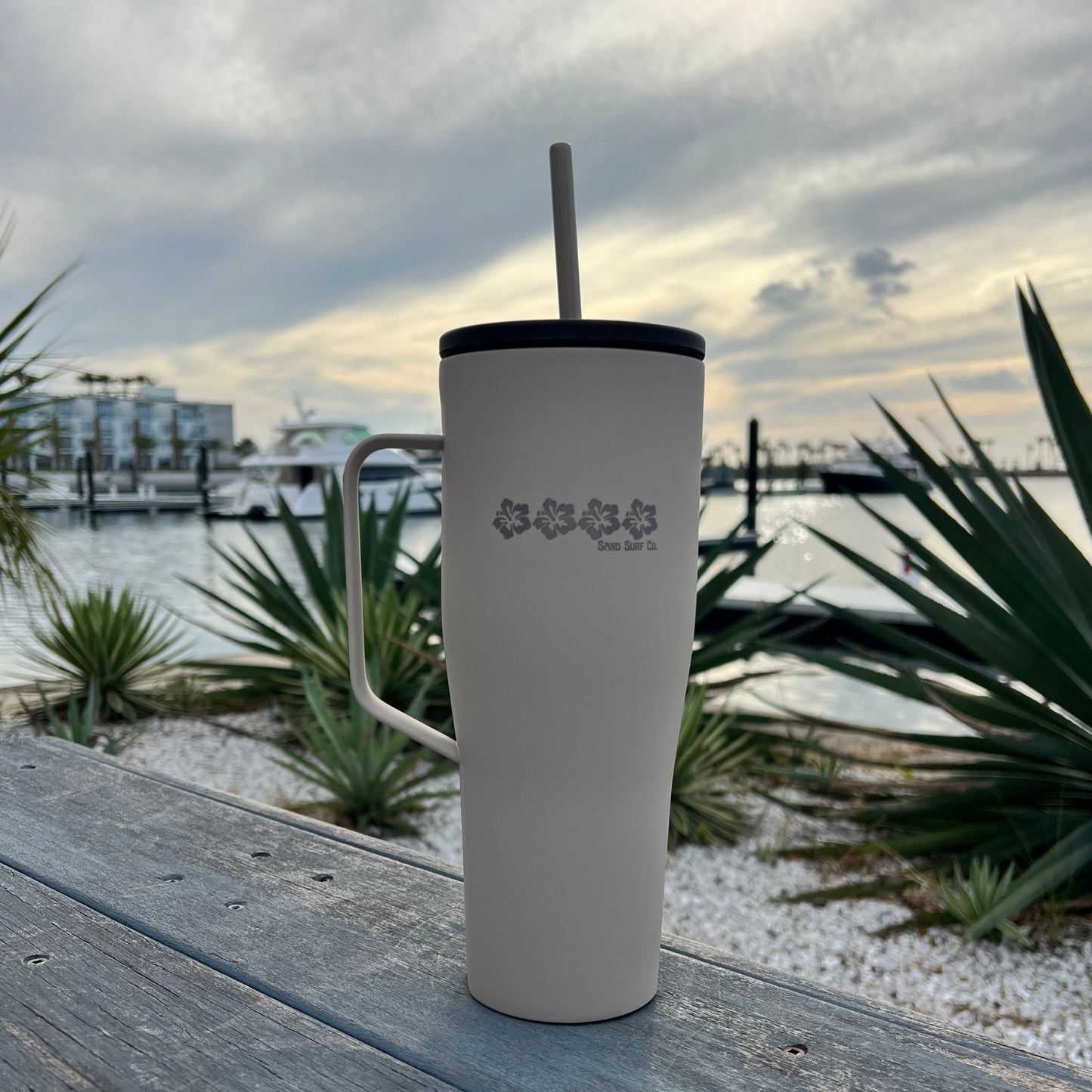 Sand Surf Co. Corkcicle Hibiscus Dreams XL Cold Cup - Sand Latte