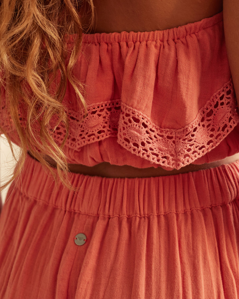 Roxy Golden Tropic Tube Top - Apricot Brandy