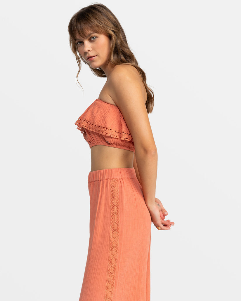 Roxy Golden Tropic Tube Top - Apricot Brandy