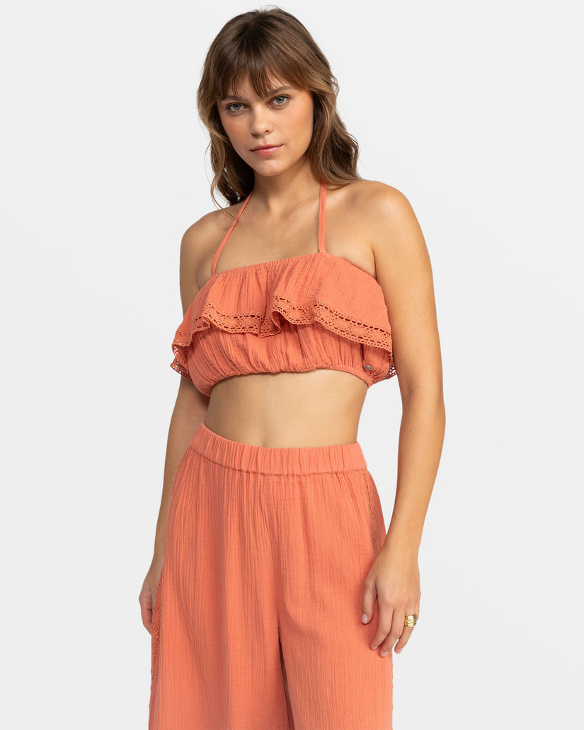 Roxy Golden Tropic Tube Top - Apricot Brandy