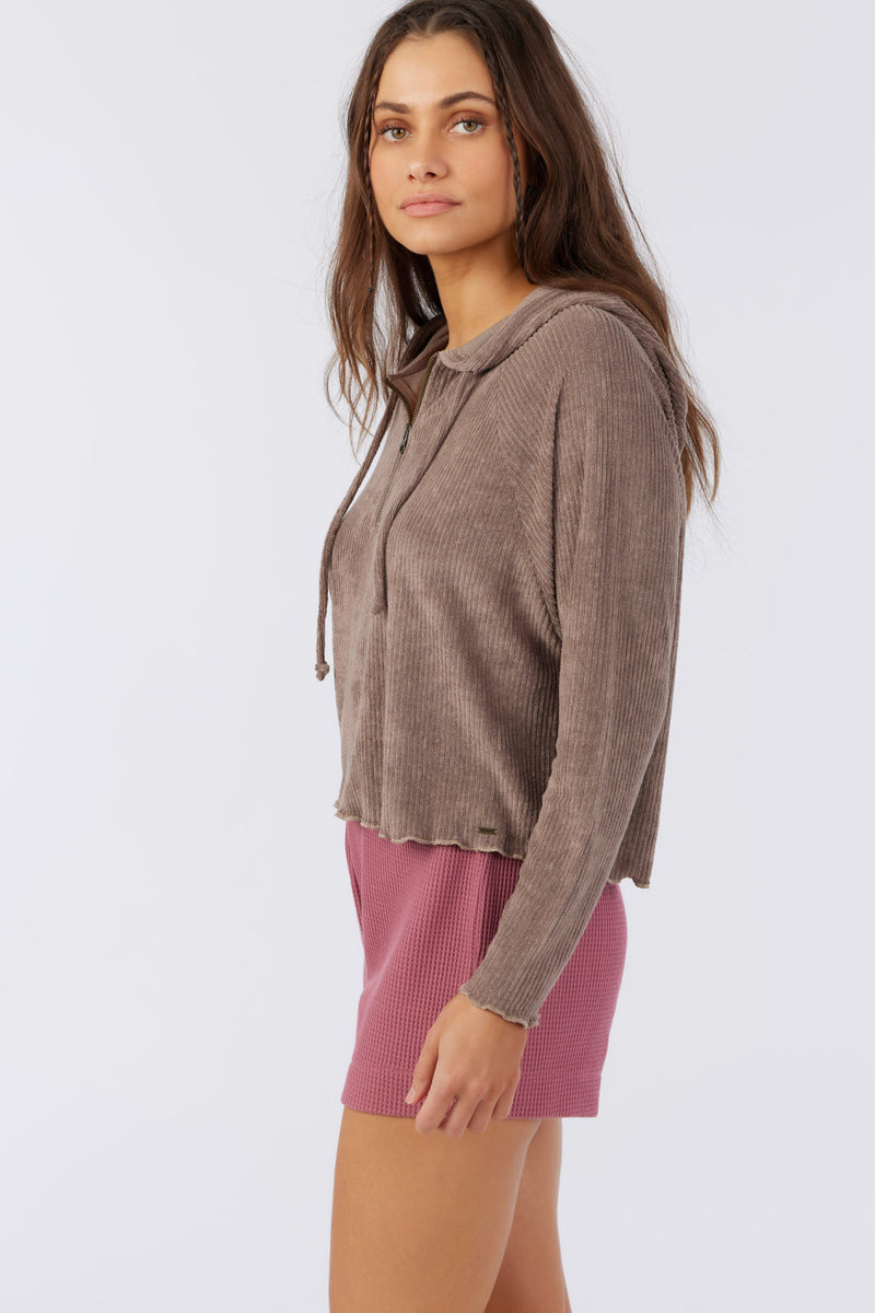 O'Neill Cammie Hoodie Top - Taupe Gray