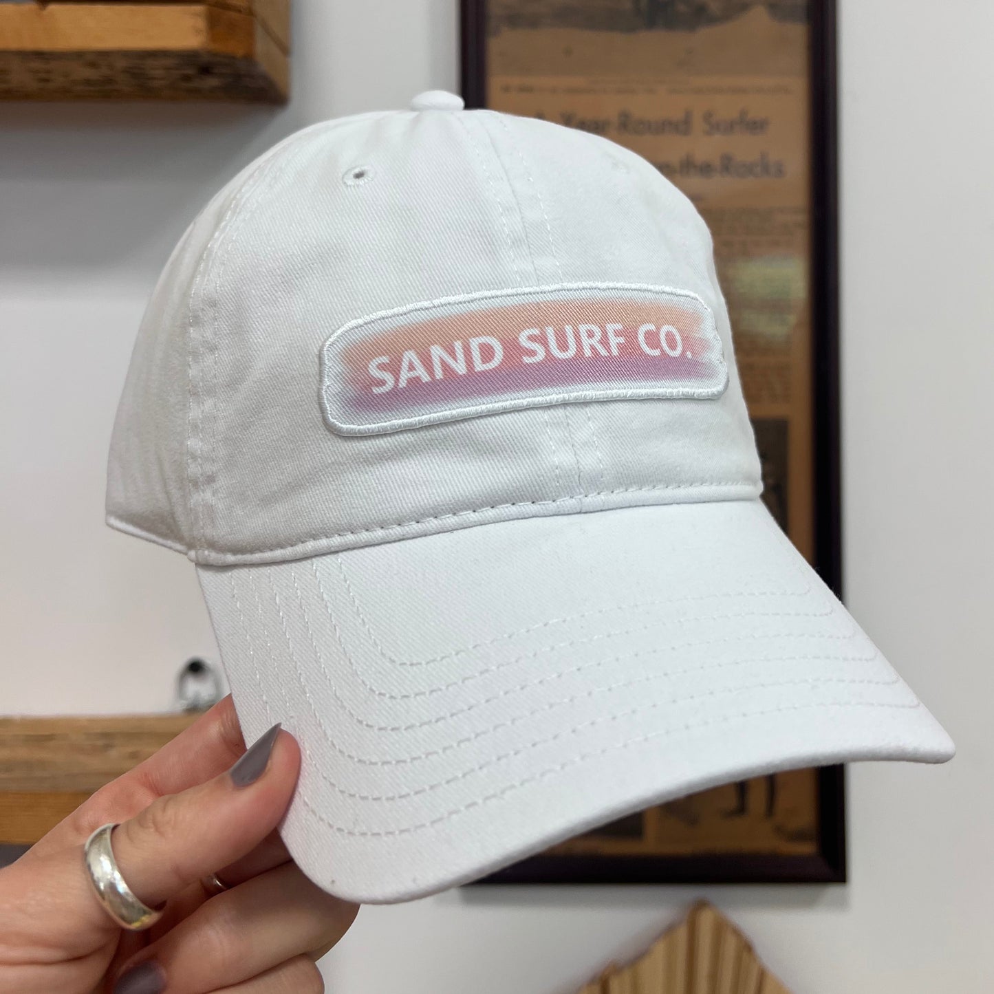 Sand Surf Co. Richardson Premium Logo Dad Hat - White
