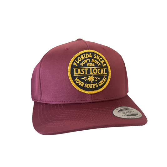 Yaint Local Florida Sux Snapback Hat - (The Bert) Garn & Gold